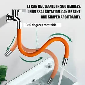 Flexible Elbow Extension Hose for Kitchen & Bathroom Faucets - Splash-Free Design with Easy Installation, Durable Plastic Construction,, Bathroom Faucet Extender, Classic Aesthetic, Chromeplated Surface, Sleek Finish, Highquality Construction, Spray Head