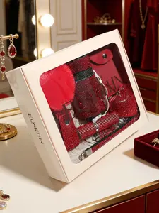 14Pcs Cute Red Rhinestone Keychain Gift Set For Women, Tiktok Trending Items, Self Defense (NO Window Breaker), Small Handbag Keyring Accessories