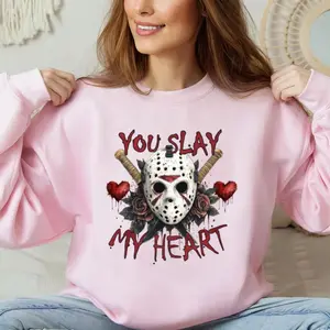Horror Valentine's Day T Shirt, You Slay My Heart Sweatshirt, Happy Valentines Day Hoodie, Unisex Sweater Pullover Tee