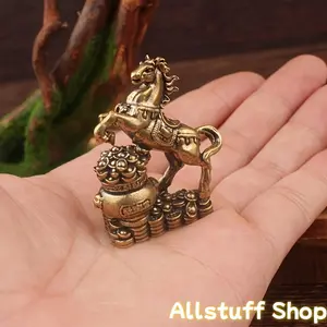 Retro Brass Horse Home Statue Collectible Figurines - Chinese Traditional Wealth-Bringing Horse Ornament, Fortune Horse Home Decoration