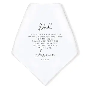 Personalized Wedding Handkerchief - Heartfelt Gift for Father of the Bride - Thoughtful Customized Gift for Dad from Bride - Custom Gift Keepsake for Dad