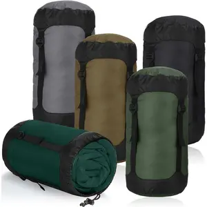 5 Pcs 20L Water Resistant Compression Sacks, Space Saving Storage Bag for Backpacking Camping Hiking, Ideal for Sleeping Bag and Outdoor Hiking Gear Storage