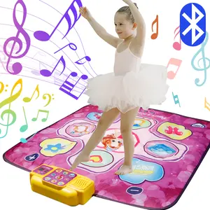 Bluetooth Dance Mat Toys for Kids Musical Educational Playpad with Built-in Music, LED Board, and 3 Difficulty Levels for Ages 3-6 Years