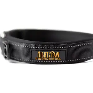 Neoprene Padded Dog Collar - Mighty Paw Sport Collar with Reflective Stitching