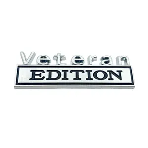 3D Veteran Edition Car Emblem - Patriotic Metal, Waterproof Exterior Decal with Heavy-Duty 3M Adhesive for US Military Veterans' Trucks, SUVs