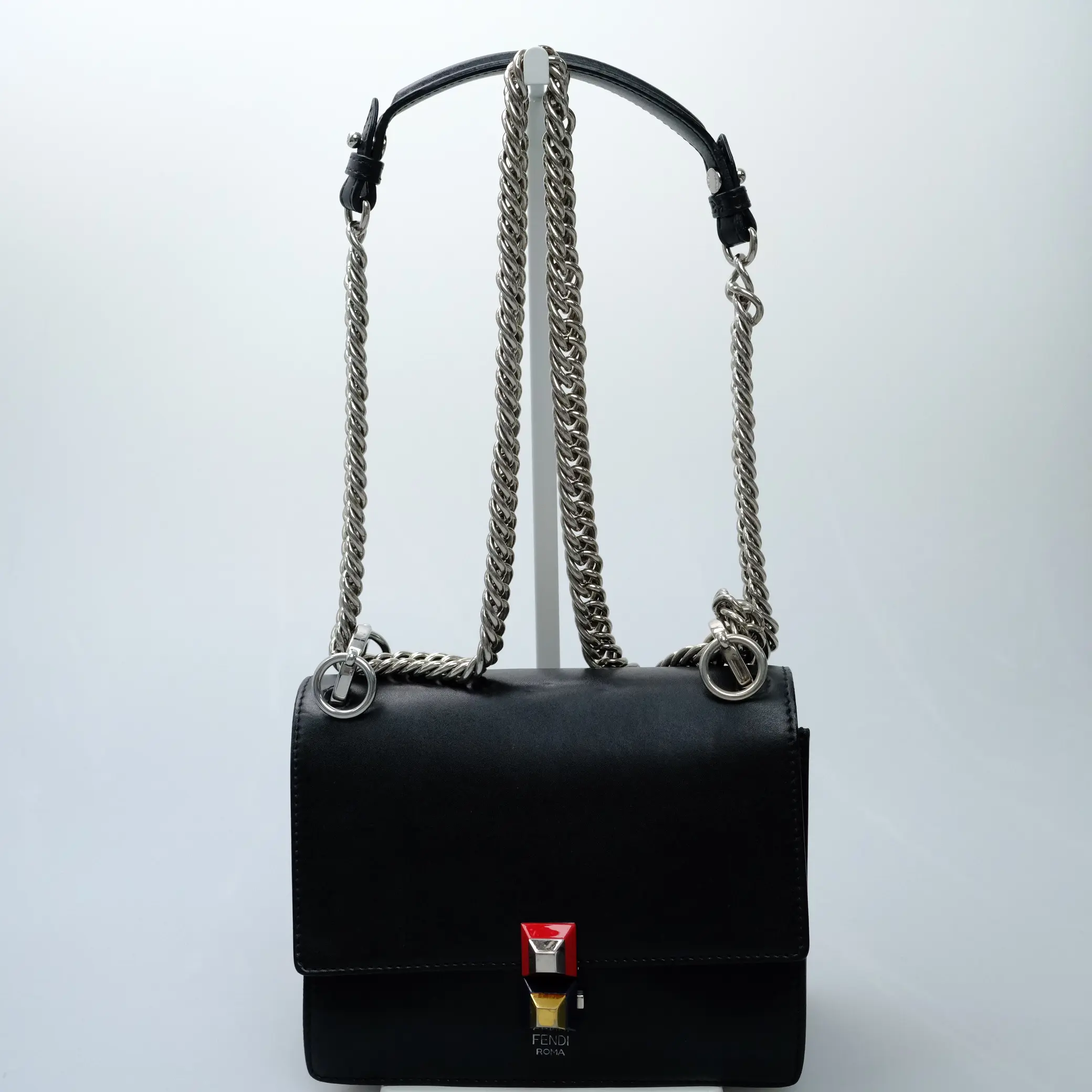 Pre-owned FENDI Small Black Leather Crossbody Bag