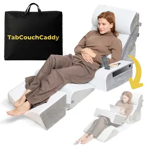 8 Piece Orthopedic Wedge Pillow Set – Adjustable Memory Foam for Sleeping, Post-Surgery Recovery, Back & Leg Pain Relief, Acid Reflux & GERD, Sit Up in Bed, Cup Holder & Tablet Slot