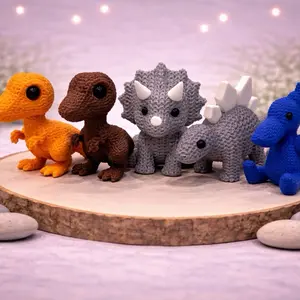 3D Printed Knit Textured Dinosaurs