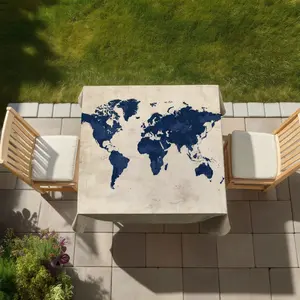 360 Stand Blue Earth Indoor-Outdoor Tablecloth - 58x58 in, Outdoor Patio Picnic Table Cover, Home Decor Essential (Model C1TC5858B8MG1E), Outdoor Living Furniture