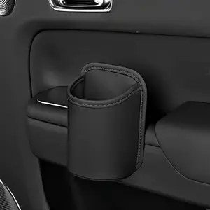 Universal PU Leather Car Cup Holder, Multi-Functional Vehicle Water Bottle Clip & Storage Box, Keeps Car Interior Clean and Organized, Car Console Organizer