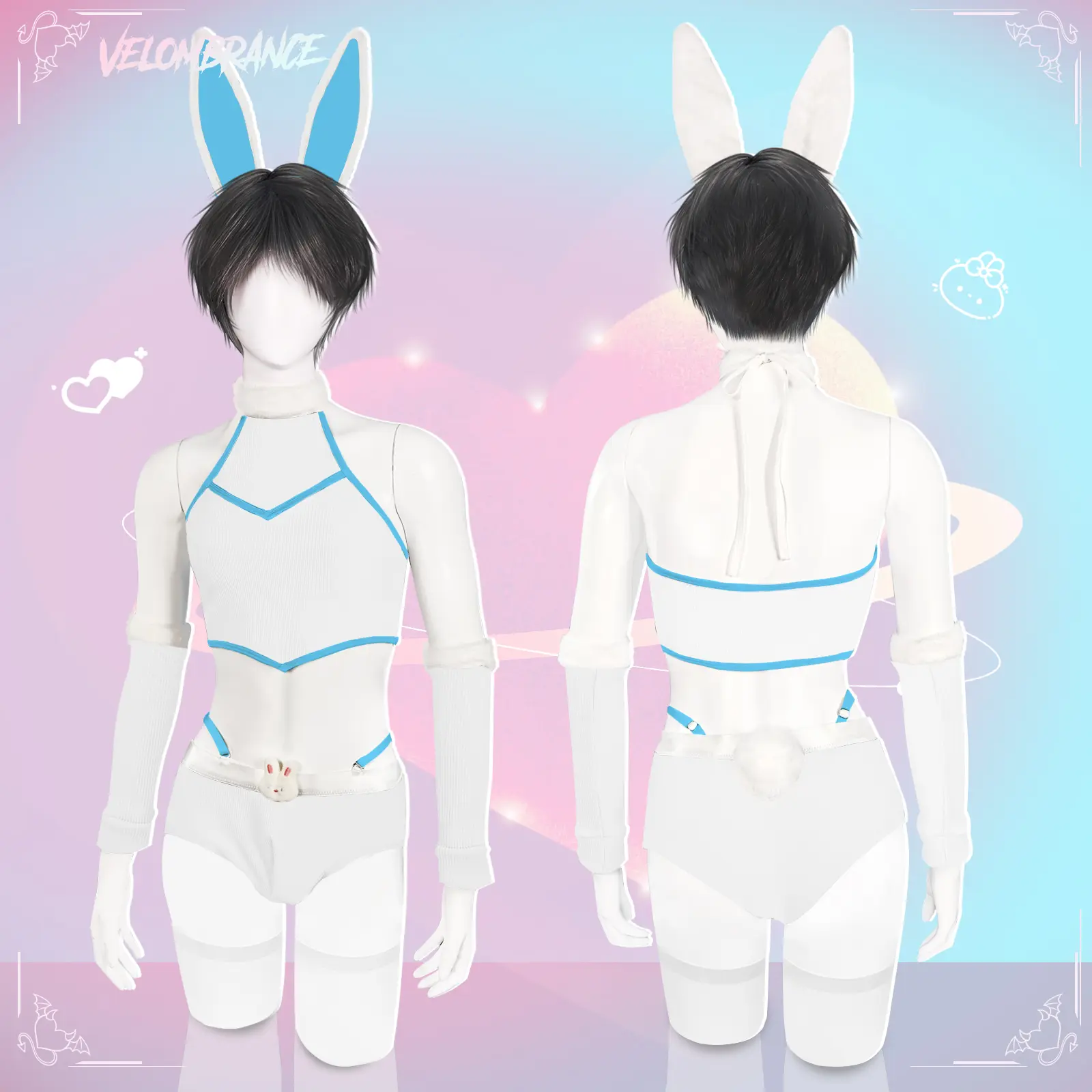 KORURACLUB Velombrance AS06 Cute Bunny Ear Knitwear - Menswear Cosplay Costume Clothes for Men's Special Occasions Men summerwins,summerwins