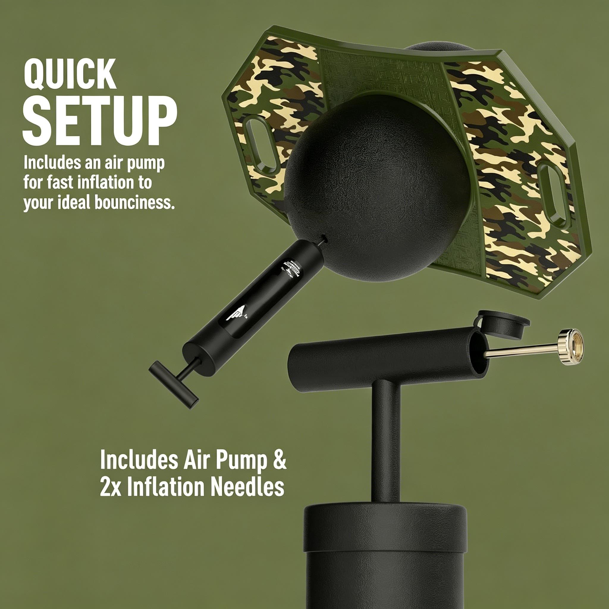 Kids Pogo Trick Ball Balance Bounce Board with Anti-Slip Deck & Pump, Indoor Outdoor Toy for Ages 6+