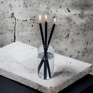 NeverEnding Candles 3 piece Stainless Steel Black Flutes