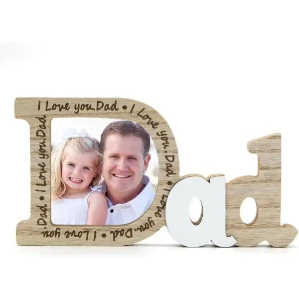 Dad Birthday Gifts Picture Frame – Wooden Father’s Day Gift for Dad from Daughter or Son, Daddy Photo Frame Decor, Best Dad Gifts for Birthday, Christmas, Thanksgiving, Husband Father Present