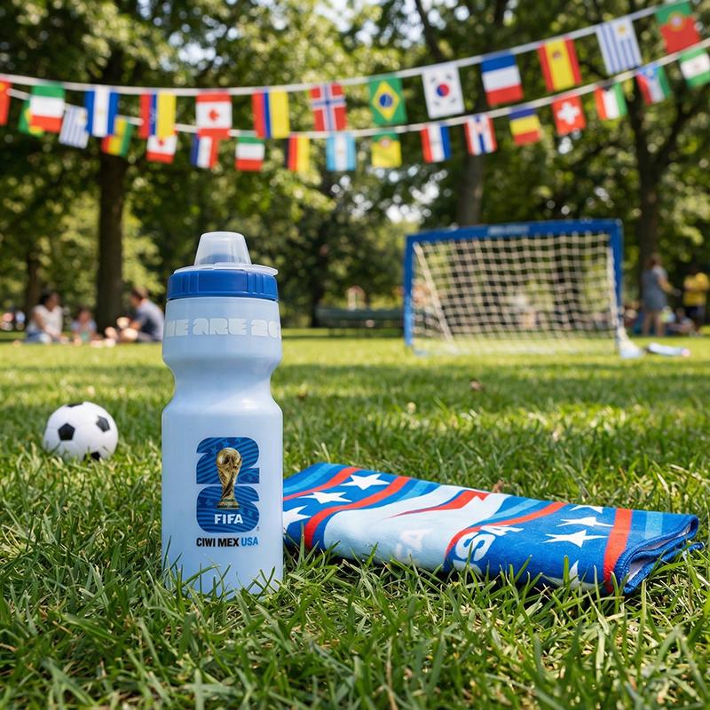 [FIFA World Cup 2026] Officially Licensed Squeeze Bottle and Towel Set: Durable, Lightweight, and Perfect for Teenage Soccer Fans Reusable