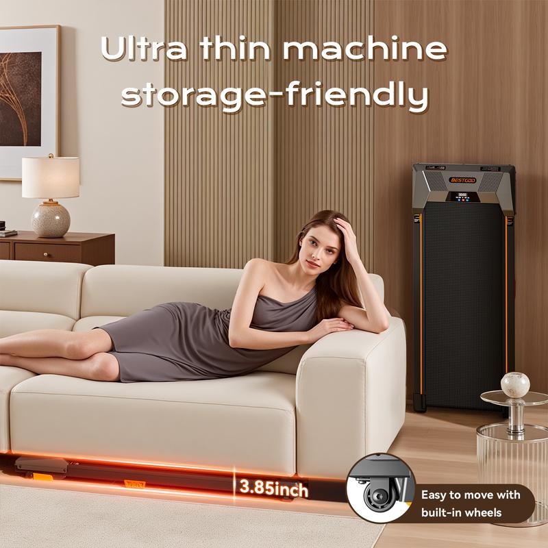 【HappyValentine's Day】Incline Treadmills Home, 330 lbs Capacity, 3-in-1 Under Desk Treadmill, Shock-Absorbing Quiet Walking Pad, Indoor Mini Exercise Equipment with Remote Control, Portable, Compact, Collapsible, with LED Display, Office Use, T1 classic