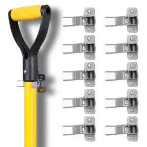 Spring Grip Organizing Clamp, 10pcs/set Garden Tool Organizer Clip Holder, Wall Mounted Hook for Shovel Rake Broom Mop, Home Supplies