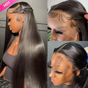 【Hot Sale】]Lemoda 250% Density 13x6 Full Frontal Lace Wigs Human Hair HD Transparent Lace Wigs Human Hair 13x6 Full Wig Brazilian 12A Straight Wig Human Hair for Black Women 13x6 Frontal Wig Human Hair summerwins