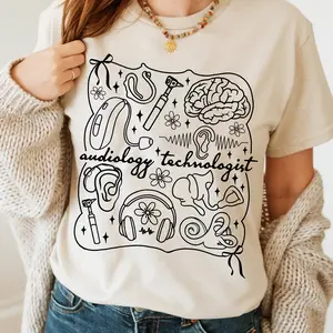 Audiology Squad Shirt, Healthcare Worker Shirt, Audiology Sweater, Audiology Gift, Audiology Enthusiast Tee, Audiologist Technician Collar Cotton