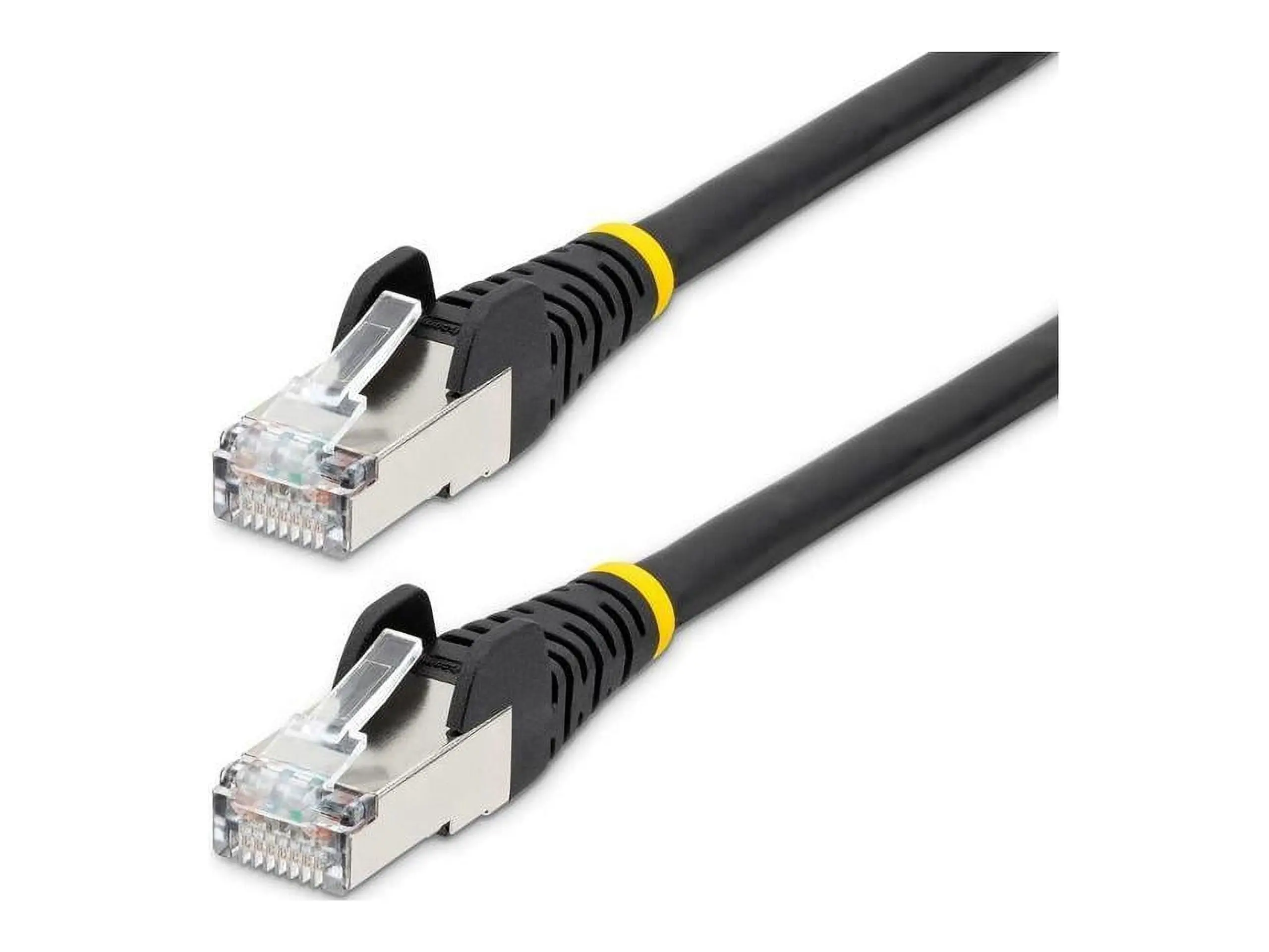 StarTech NLBK-10F-CAT6A-PATCH CAT6A Ethernet Cable - 10 ft LSZH, 27 AWG 100% Copper Stranded Wire, 4 Pair S/FTP, 50-Micron Gold-Plated Pins, 100W PoE++, Black, 500Mhz Rated