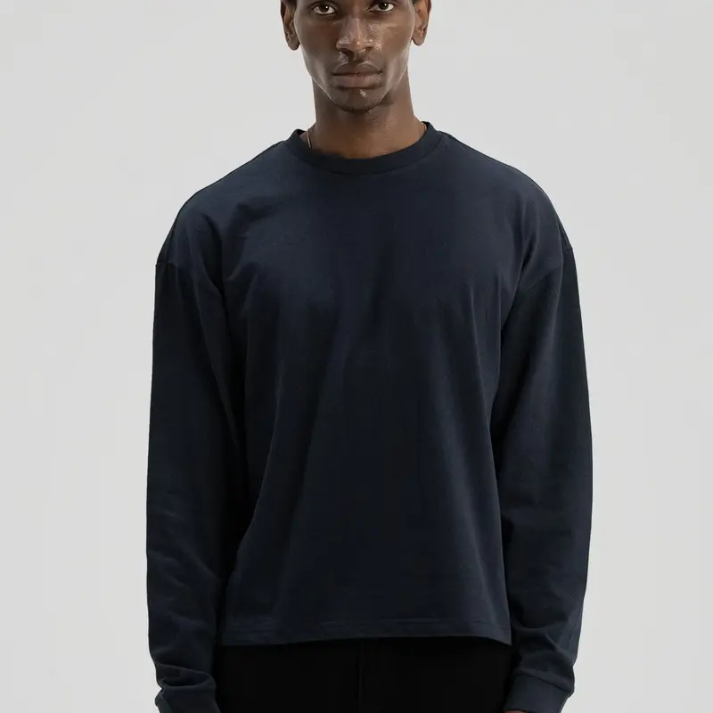 300 GSM 'Dark Navy' Long Sleeve Tee
