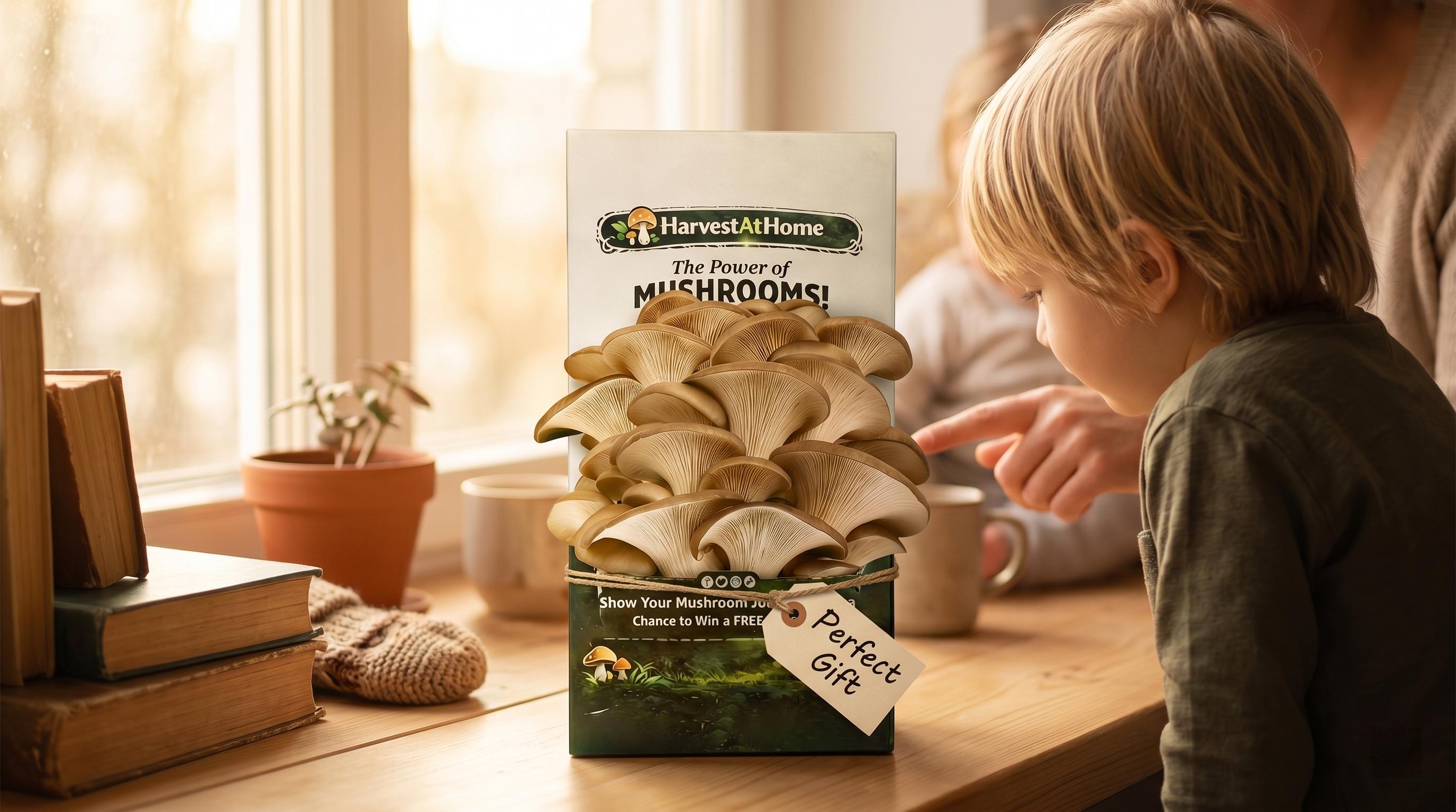 HarvestAtHome Certified USDA Organic Mushroom Kit 3-Pack (3.5lb) - Pure Mycelium Healthy Edible Fungi, 1-7 Days Fast Growth, Interactive Visual Experience, Food for Adults, Made in USA, All Seasons