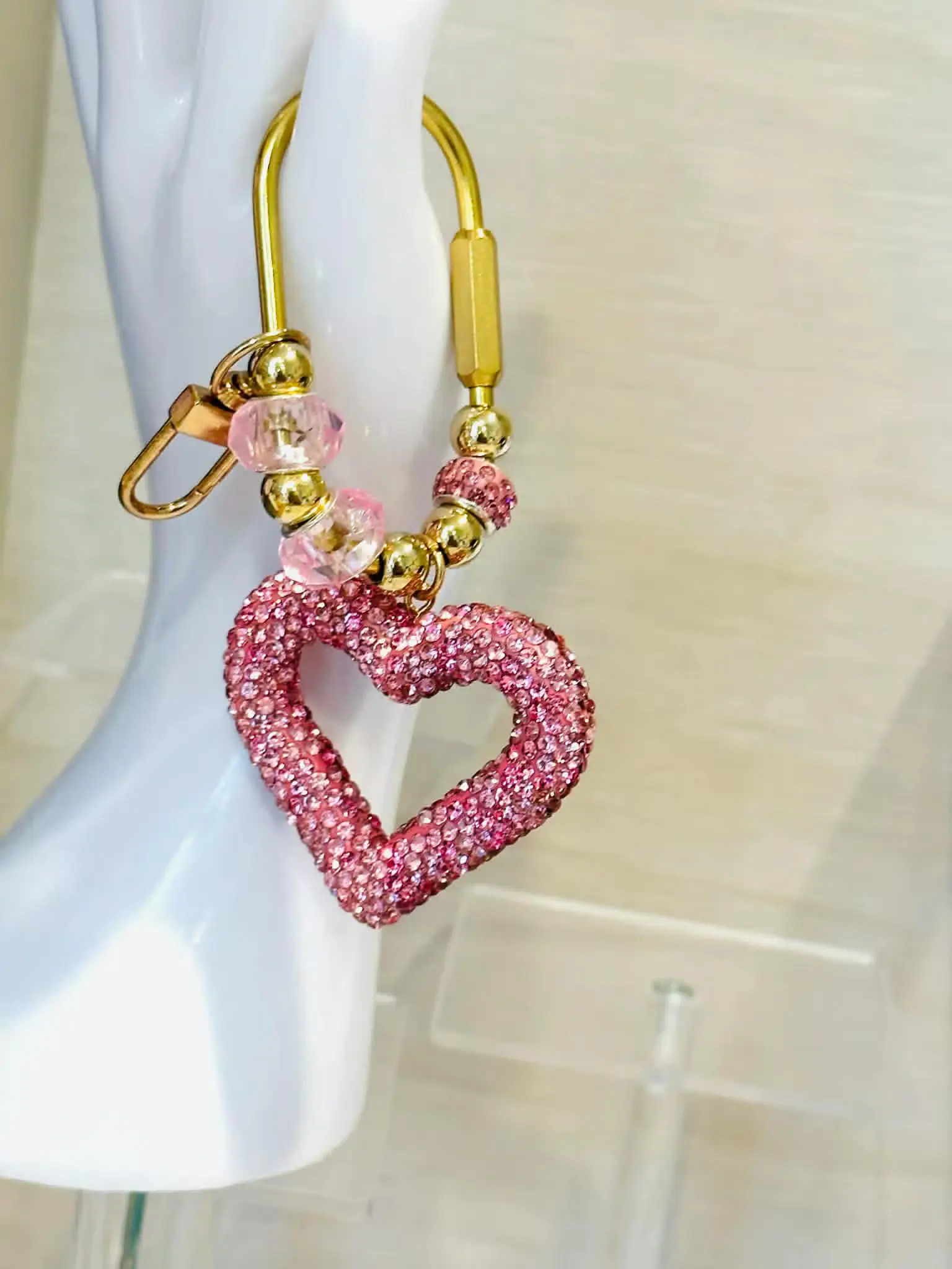 Pink Heart Carabiner