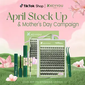 KEYYOU Ultra-thin Invisible Band Lash Kit Playful Girl CC Curl Spike Natural Wispy Cluster Lashes Kit Waterproof Lash Extensions Kit Tiktok April Stock Up & Mother's Day Campaign