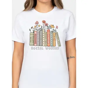 Social Worker T-Shirt - Advocate Support Empower Floral Graphic Tee - School Social Worker Month Gift & Floral Professional Outfit Unisex T-Shirt