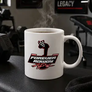 Kyle Busch #8 Memorial Mug, Rowdy Forever Racing Legend Coffee Cup, Never Forgotten Ceramic Mug, Double Sided Design Gift for Motorsport Fans, Racing Lover Collectible Cup