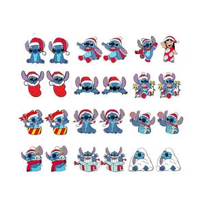 Disney Stitch Christmas Edition Earrings Festive Santa Hat & Scarf Designs for Holiday Wear Perfect for Christmas Parties and Festive Occasions
