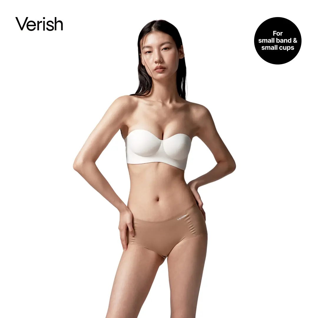 [VERISH] Cool Fit Bra Off-Shoulder Volume - SIZE UP RECOMMENDED - Korean Wireless Seamless Off-Shoulder Bra Anti-Slip - 3D Mold Lift Design for Women