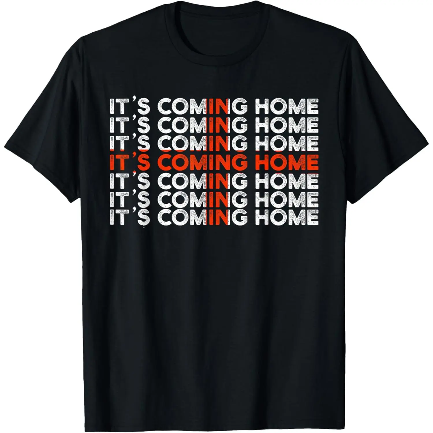 Men's Pure Cotton English Soccer "It's Coming Home" England Flag Graphic T-Shirt - Casual, Soft Fabrics, Crisp Prints, Short-Sleeve Sports Top, Gifts for Men