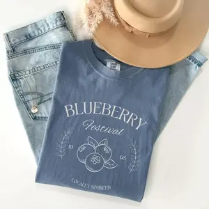 Blueberry Vintage Comfort Colors Shirt, Blueberry Festival Cottagecore Shirt, Blueberry Comfort Colors Shirt, Summer Fruit Blueberry Shirt - TrendWear USA