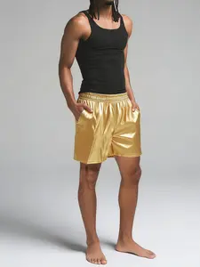 Men's Shiny Metallic Shorts, Sparkly Dance Hot Pants, Disco Rave Party, Fitted Plain Design, Functional Pockets, (s-Xxxl)