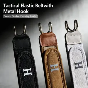 TikTokShopHolidayHaul | Tactical Metal Hook Elastic Belt (Unisex) - Patented No - Buckle Invisible Design | Soft Adjustable Side  belt