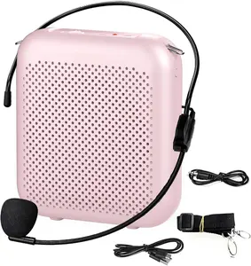 Voice Amplifier, Power Amplifiers, Portable Mini Wired Microphone Headset for Teacher Classroom & Outdoor Lectures, Teaching, Tour Guides, USB-C Rechargeable - 2000mAh,