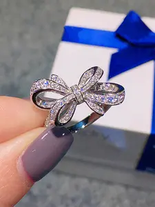1 PC Romantic Cubic Zirconia Gemstone Elegant Ring For Women For Wedding Engagement Anniversary Party Jewelry Mother's Day Gift