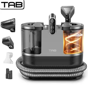 TAB Carpet Cleaner Machine 18KPa Portable Upholstery Spot Cleaner Shampooer with Detachable Hose & 4 Replaceable Brushes for Pets Stairs Car Seat Couch R6 High-Pressure Handheld Steam