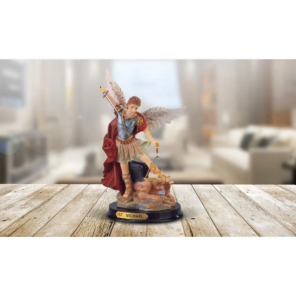 9"H Archangel Michael Statue Saint Michael The Strongest Angel Holy Figurine Religious Decoration