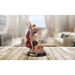 9"H Archangel Michael Statue Saint Michael The Strongest Angel Holy Figurine Religious Decoration
