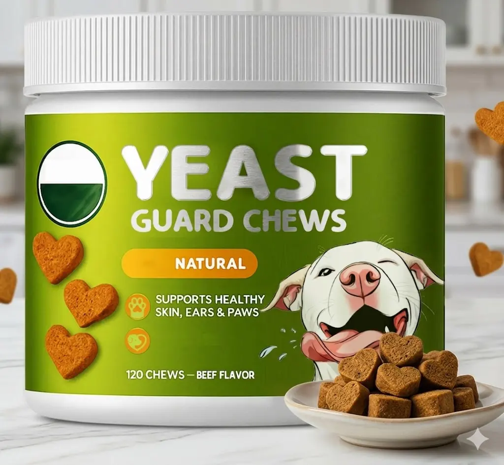 Yeast Guard Dog Supplement Chews - Beef Flavor Natural Soft Treats with Marigold, Probiotic Blend, Turmeric, Thyme, Coconut Oil, Brewer’s Yeast - Anti-Inflammatory, Reduces Itch/Redness, Supports Healthy Skin/Flaky Skin Relief for All Ages - 120 Count