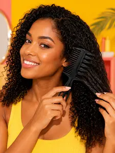 Multi Styling Pick Fish Comb, 3 in 1 Professional Double Head Hair Comb for Detangling, Sectioning, Coloring, Hair Extensions and Slick Back Styles, Wide Tooth Comb and Fine Tooth Hairbrush Tool for Salon Barber Home Use, Lightweight Anti Frizz Hair Styli