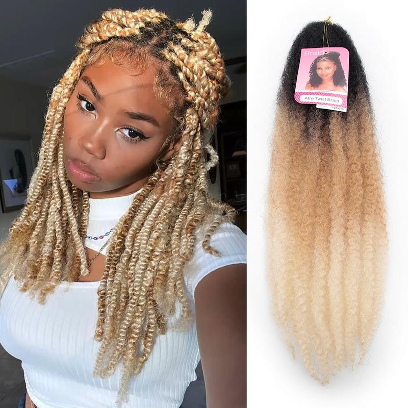 8 Packs Marley Twist Braiding Hair 24 Inche Cuban Twist Afro Kinky Curly Crochet Twist Blonde Faux Locs Crochet Synthetic Hair Body Wave Protective Styling