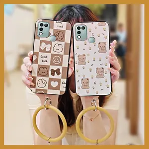 Dirt-resistant Bracelet Phone Case For infinix Hot10 Play/X688/Hot11Play Youth Solid Color Protective Waterproof heat dissipation Personality Cartoon Soft Case Anti-knock Creative