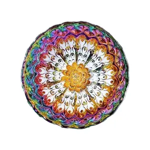 Handmade Jian ware teacup – iridescent peacock feather design, multicolored glaze with a central gold flower motif, Rainbow Ceramic Tea Cup, Chinese Heritage Craft, Gift Box Included, A Timeless Collectible & Perfect Gift