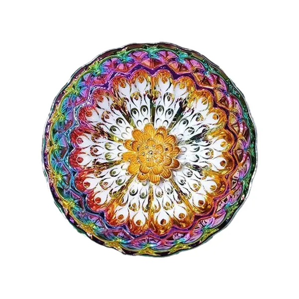 Handmade Jian Zhan ware teacup – iridescent peacock feather design, multicolored glaze with a central gold flower motif, Rainbow Ceramic Tea Cup, Chinese Heritage Craft, Gift Box Included, A Timeless Collectible & Perfect Gift