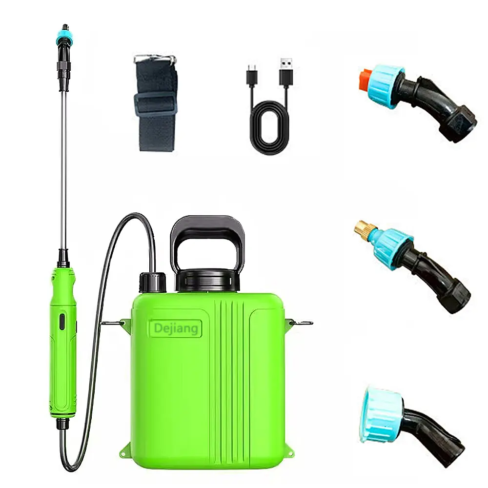 1.35 Gallon Rechargeable Battery Powered Sprayer, 2-Speed Electric Garden Sprayer with Telescopic Wand & 3 Nozzles, High-Pressure Weed Sprayer Kit for Lawn, Yard, Pest Control