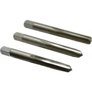 Cleveland Right Hand 3-Piece High-Speed Steel Twist Drill Tap Set, 5/16-24 UNF, 4-Flute, Bottoming Plug & Taper, Bright Finish, 2.719" OAL