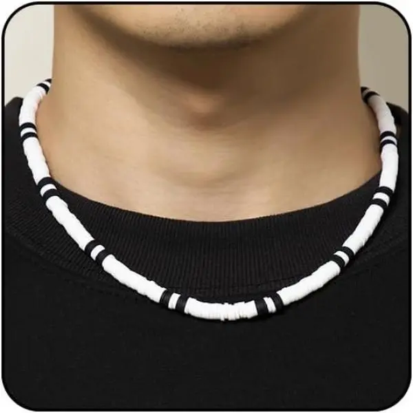 Puka Shell Necklace Men Surfer Necklace Brown Coconut Shell Necklace Beads Necklace for Men Seashell Conch Beach Necklace for Women Heishi Necklace Summer Jewelry